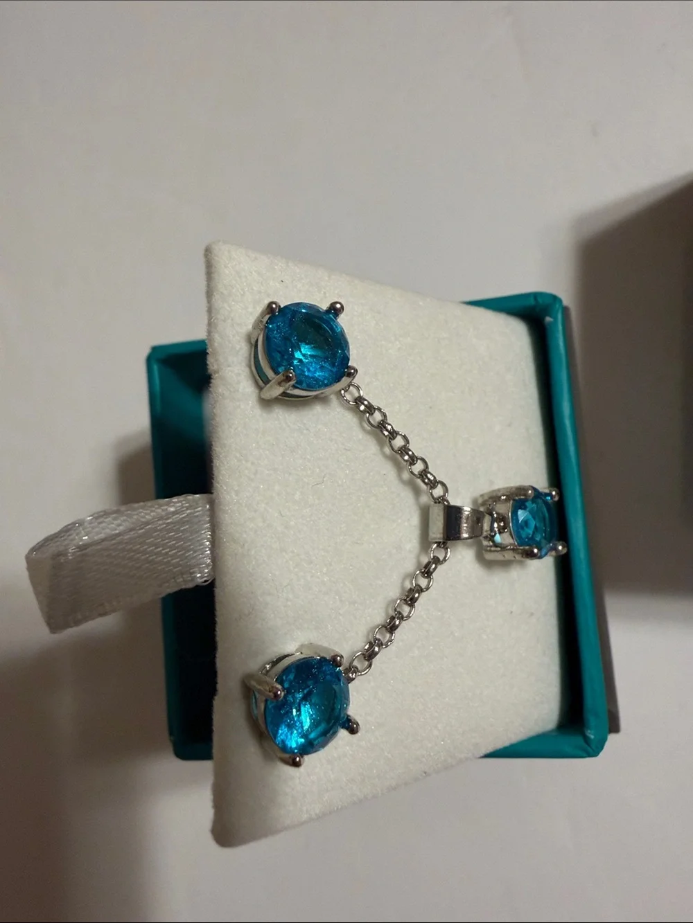 Effy Blue Topaz Gemstone Necklace and Stud Earrings Set with Signature Box